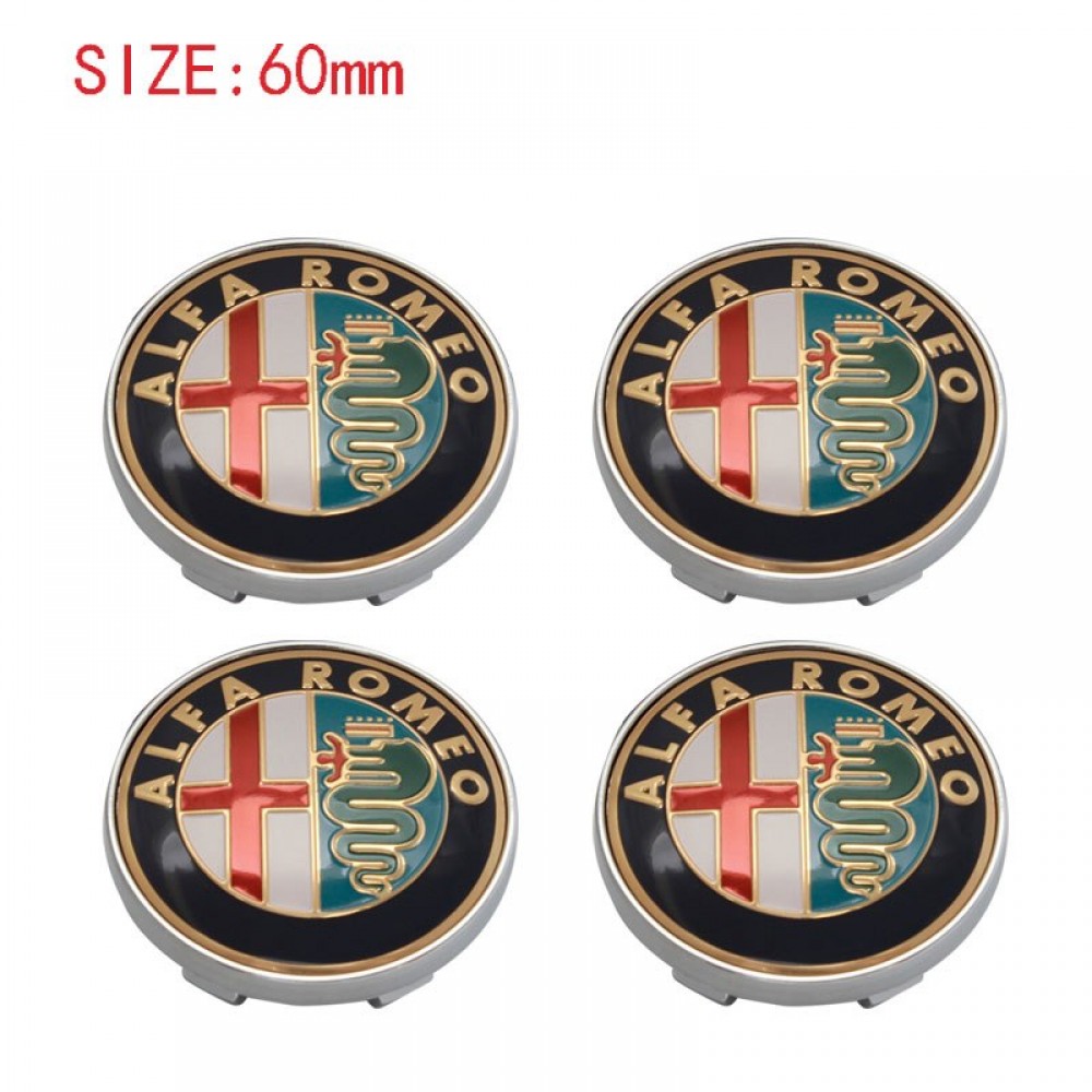 4pcs Gold car emblem Wheel Center Hub Cap Wheel Badge covers  for ALFA ROMEO Mito 147 156 159 166 Giulietta Mito Spider Stelvio
