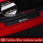 4pcs Car styling 5D Carbon fiber scuff plate For alfa romeo Giulia door sill welcome pedal cover accessories