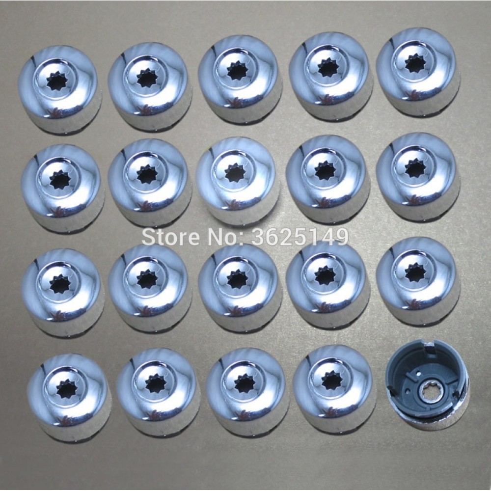 20x a set  silver Chrome Wheel Lug Bolt Nut cover Cap  7L6601173A  7L6 601 173A 2ZZ for VW Touareg from 2004 - 2014