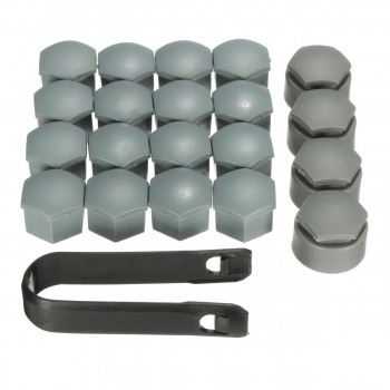 20PCs/Set 17mm Wheel Lug Nut Center Cover Caps Bolt Nut Locking Caps Covers w/ Removal Tool Key for Audi