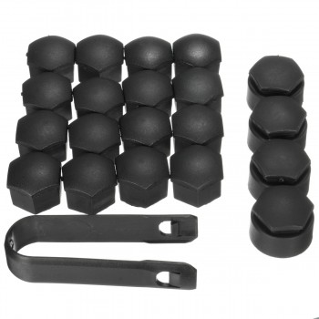 20PCs/Set 17mm Wheel Lug Nut Center Cover Caps Bolt Nut Locking Caps Covers w/ Removal Tool Key for Audi