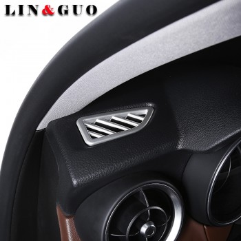 2pcs Car styling Dashboard Air Conditioning Vent Outlet Frame Cover Trim hub caps For Alfa Romeo Stelvio 2017 Car Accessories