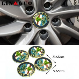 4Pcs Wheel Center Hub Cap Stickers 5.65cm emblems For alfa romeo 159 147 156 giulietta 147 159 mito Giulia Stelvio Car Styling
