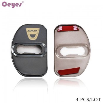 Ceyes Car Styling New 3D Design Auto Door Lock Cover Protective Buckle Fit For Dacia Sandero Stepway Stainless Steel Accessories