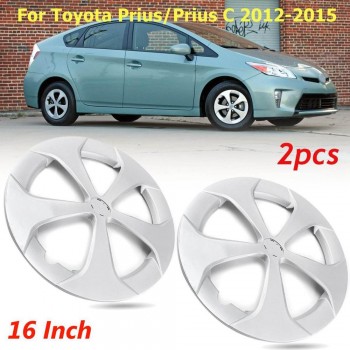 1 / 2 pcs for Toyota Prius/Prius C 2012 2013 2014 2015 16 5-spoke Silver Hub caps Wheel Cover 4260247060 570-61167
