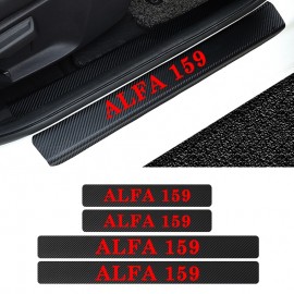 4PCS carbon fiber vinyl sticker Car Door Sill Scuff Plate For alfa romeo 159 147 156 giulietta 147 159 Auto Parts Accessories