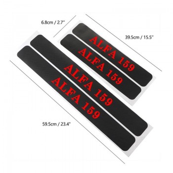 4PCS carbon fiber vinyl sticker Car Door Sill Scuff Plate For alfa romeo 159 147 156 giulietta 147 159 Auto Parts Accessories