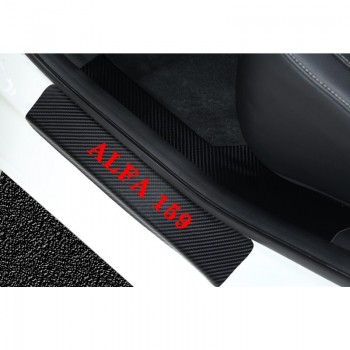 4PCS carbon fiber vinyl sticker Car Door Sill Scuff Plate For alfa romeo 159 147 156 giulietta 147 159 Auto Parts Accessories