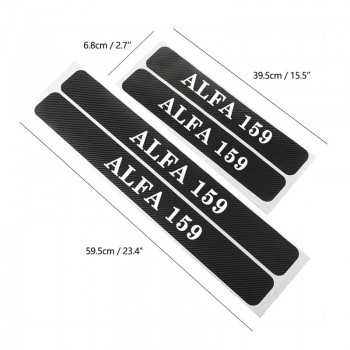 4PCS carbon fiber vinyl sticker Car Door Sill Scuff Plate For alfa romeo 159 147 156 giulietta 147 159 Auto Parts Accessories
