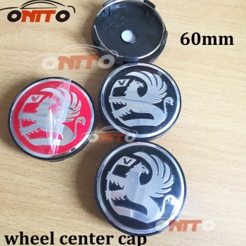 Hot selling 100pcs 60mm black red Vauxhall logo Car emblem Wheel Center Hub Cap Rim Badge cover styling
