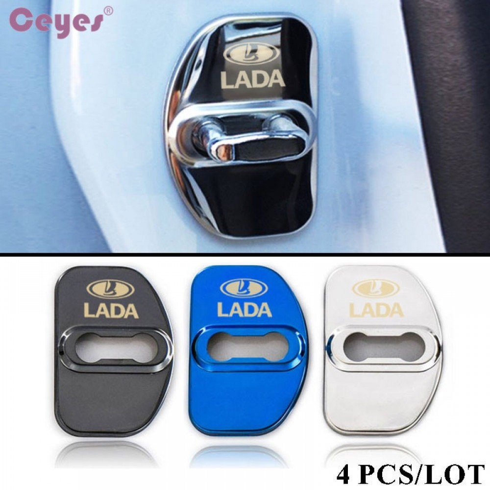 Ceyes Car Styling Auto Door Lock Cover Fit For Lada Xray Vesta For Renault Latitude Captur Scenic Megane Accessories Car-Styling