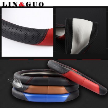Anti-Slip Leather Sport Auto Steering Wheel Covers fit for Alfa Romeo Giulia Stelvio Car-styling 38CM