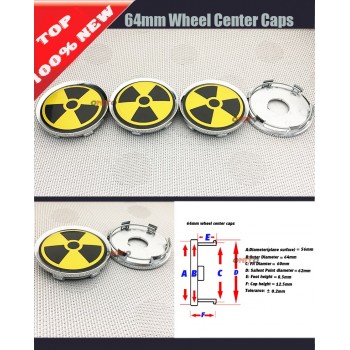 4pcs/lot Car Wheel Dust-proof emblem covers 135mm 60mm 56mm 64mm Auto wheel center cap car styling for Bomb Weapon Sign