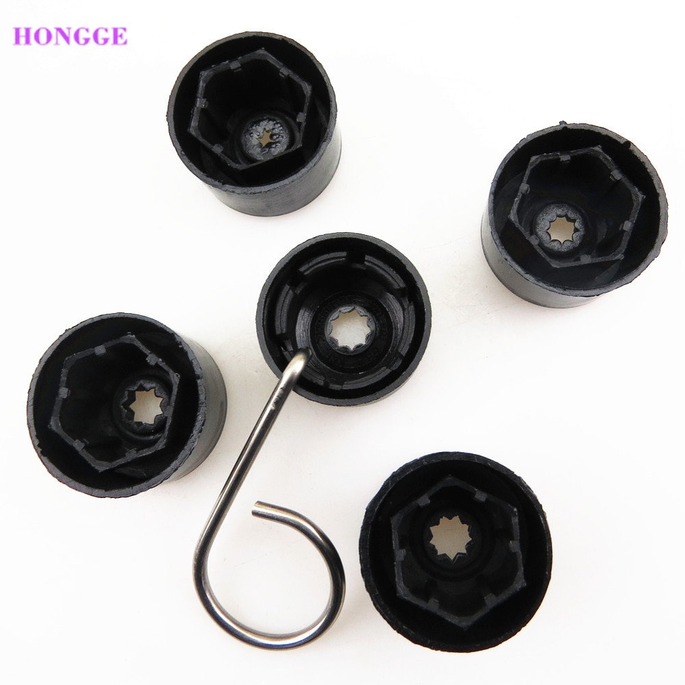HONGGE Qty 5 Wheel Lug Nut Cover Anti-theft Caps For VW Jetta Golf Passat Caddy Polo Scirocco 1K0601173A 6X0 012 243 3C0601173A