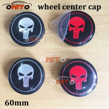 Wholesale 100pcs 60mm Skull Logo Car hubcaps wheel covers rims emblem center cap Wheel Center Hub Cap Car Styling