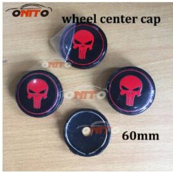 Wholesale 100pcs 60mm Skull Logo Car hubcaps wheel covers rims emblem center cap Wheel Center Hub Cap Car Styling