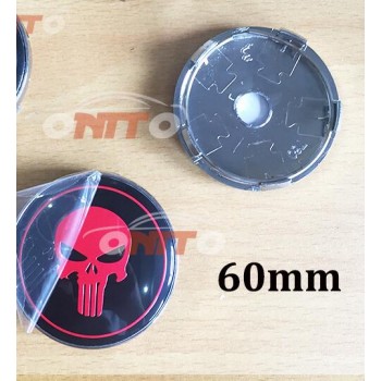Wholesale 100pcs 60mm Skull Logo Car hubcaps wheel covers rims emblem center cap Wheel Center Hub Cap Car Styling