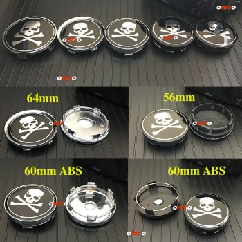 New 4pcs Wheel Center Cap Wheel Rim Badge Covers Hubcap ABS/PVC 56/60/64mm for skull alpina Auto accessories dust-proof decals