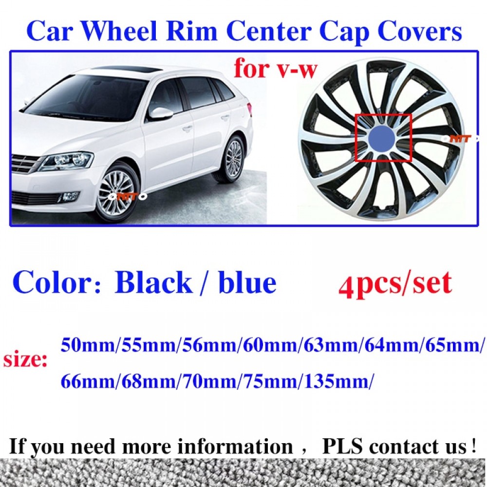 Car Styling 4PCS Wheel Rim Center Cap Covers 55mm 56mm 60mm 63mm 65mm 70mm 75mm 135mm 50mm 66mm 68mm For Passat B6 B7 CC Golf
