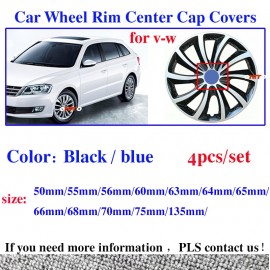 Car Styling 4PCS Wheel Rim Center Cap Covers 55mm 56mm 60mm 63mm 65mm 70mm 75mm 135mm 50mm 66mm 68mm For Passat B6 B7 CC Golf