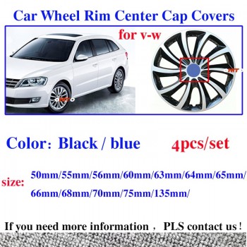 Car Styling 4PCS Wheel Rim Center Cap Covers 55mm 56mm 60mm 63mm 65mm 70mm 75mm 135mm 50mm 66mm 68mm For Passat B6 B7 CC Golf