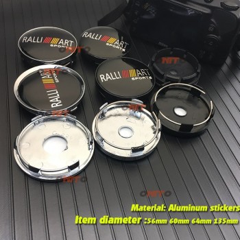 New 4pcs 135MM 64mm 56MM 60MM Wheel emblem covers For Mitsubishi RalliArt Lancer Ralli Art 10 Asx Car Emblems Badge Accessories