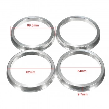 4pcs 54-62mm Aluminium Spigot Reducer Rings For VW SEAT for AUDI for MERCEDES Alloy Wheels