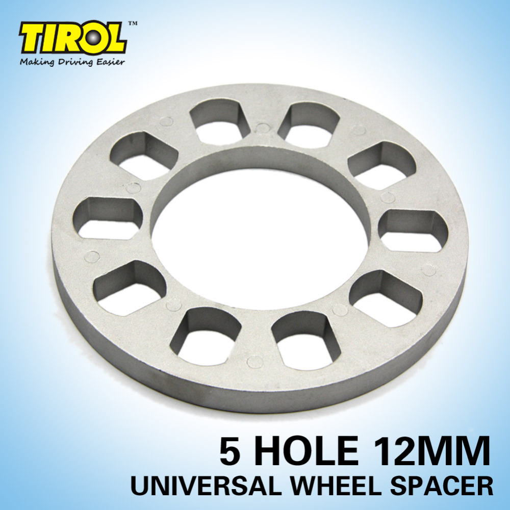 TIROL T12853c 4pcs Universal Wheel Spacer 5 hole 12mm thick Aluminum Wheel adapter fit 5 lug 5X114.3 5X120 5X120.7 5X127