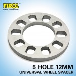 TIROL T12853c 4pcs Universal Wheel Spacer 5 hole 12mm thick Aluminum Wheel adapter fit 5 lug 5X114.3 5X120 5X120.7 5X127