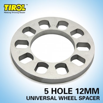 TIROL T12853c 4pcs Universal Wheel Spacer 5 hole 12mm thick Aluminum Wheel adapter fit 5 lug 5X114.3 5X120 5X120.7 5X127
