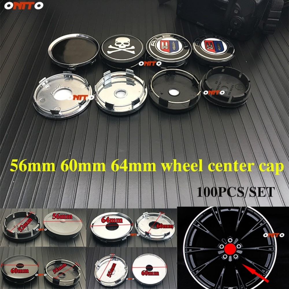 Best price 100X Wheel Center Cap Wheel Rim Badge Covers Hubcap ABS/PVC 56mm 5.6cm 60mm 6cm 64mm 6.4cm for bmw Auto Styling