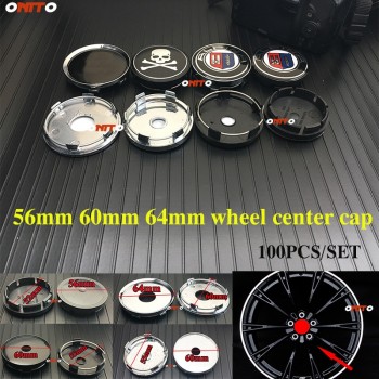 Best price 100X Wheel Center Cap Wheel Rim Badge Covers Hubcap ABS/PVC 56mm 5.6cm 60mm 6cm 64mm 6.4cm for bmw Auto Styling