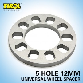 TIROL T12853a Universal Wheel Spacer 5 hole 12mm thick Aluminum Wheel adapter fit 5 lug 5X114.3 5X120 5X120.7 5X127 FREESHIPPING