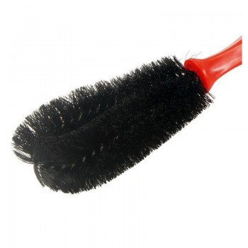 AUTO -Multi Direction Motorcycle Car Wheel Spoke Brush Cleaner Black Red 10.7inch