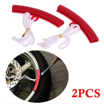 2pcs Red Motorcycle Car Saver Changing Tyre Tire Wheel Guard Rim Edge Protectors