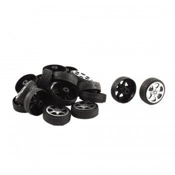 Plastic Roll 2mm Dia Shaft Car Truck Model Toys Wheel 20mmx6mm 20Pcs