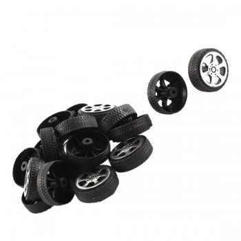Plastic Roll 2mm Dia Shaft Car Truck Model Toys Wheel 20mmx6mm 20Pcs