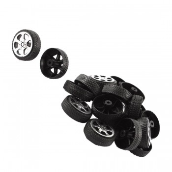 Plastic Roll 2mm Dia Shaft Car Truck Model Toys Wheel 20mmx6mm 20Pcs