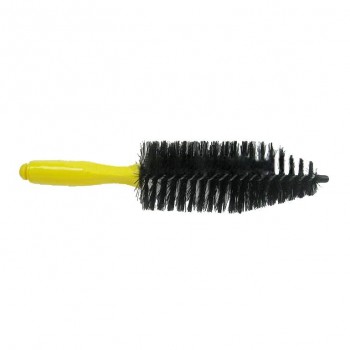 AUTO -Corn Cob Shaped Auto Car Deep Wheel Reach Spoke Brush Yellow + black