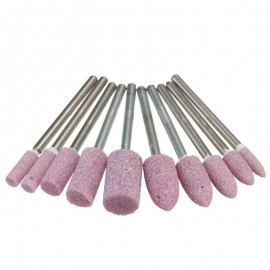 New 10Pcs 1/8  Abrasive Polishing Mounted Stone Rotary Tool Grinding Wheel Red Drop shipping