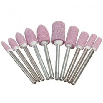 New 10Pcs 1/8  Abrasive Polishing Mounted Stone Rotary Tool Grinding Wheel Red Drop shipping