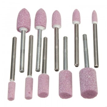 New 10Pcs 1/8  Abrasive Polishing Mounted Stone Rotary Tool Grinding Wheel Red Drop shipping