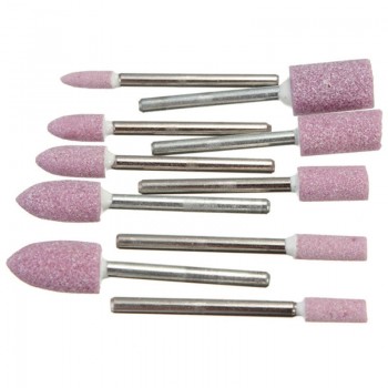 New 10Pcs 1/8  Abrasive Polishing Mounted Stone Rotary Tool Grinding Wheel Red Drop shipping
