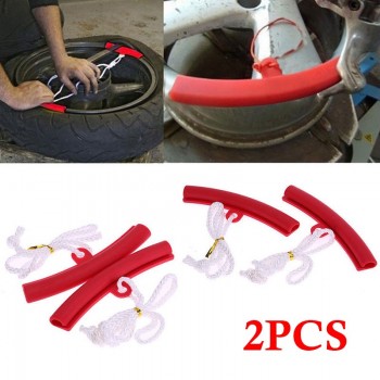 2pcs Tire Wheel Rim Edge Protectors Red Motorcycle Car Saver Changing Tyre Tire Wheel Guard Rim Edge Protectors
