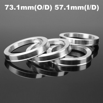 4 Pcs 73.1mm-57.1mm Universal Aluminum Hub Centric Ring Wheel Spacer Set 73.1mm O/D 57.1mm I/D