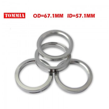 TOMMIA 4Pcs Wheel Hub Centric Rings Center Bore Adapters Spigot Spacer Gasket Set 67.1mm ID to 57.1mm OD Aluminium