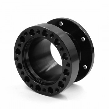 uxcell Black Aluminium Alloy 51mm Height Steering Wheel Hub Adapter Spacer for Car