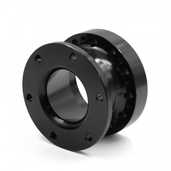 uxcell Black Aluminium Alloy 51mm Height Steering Wheel Hub Adapter Spacer for Car
