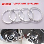 TOMMIA 4Pcs Wheel Hub Centric Rings Center Bore Adapters Spigot Spacer Gasket Set 72.6mm ID to 74.1mm OD Aluminium For BMW