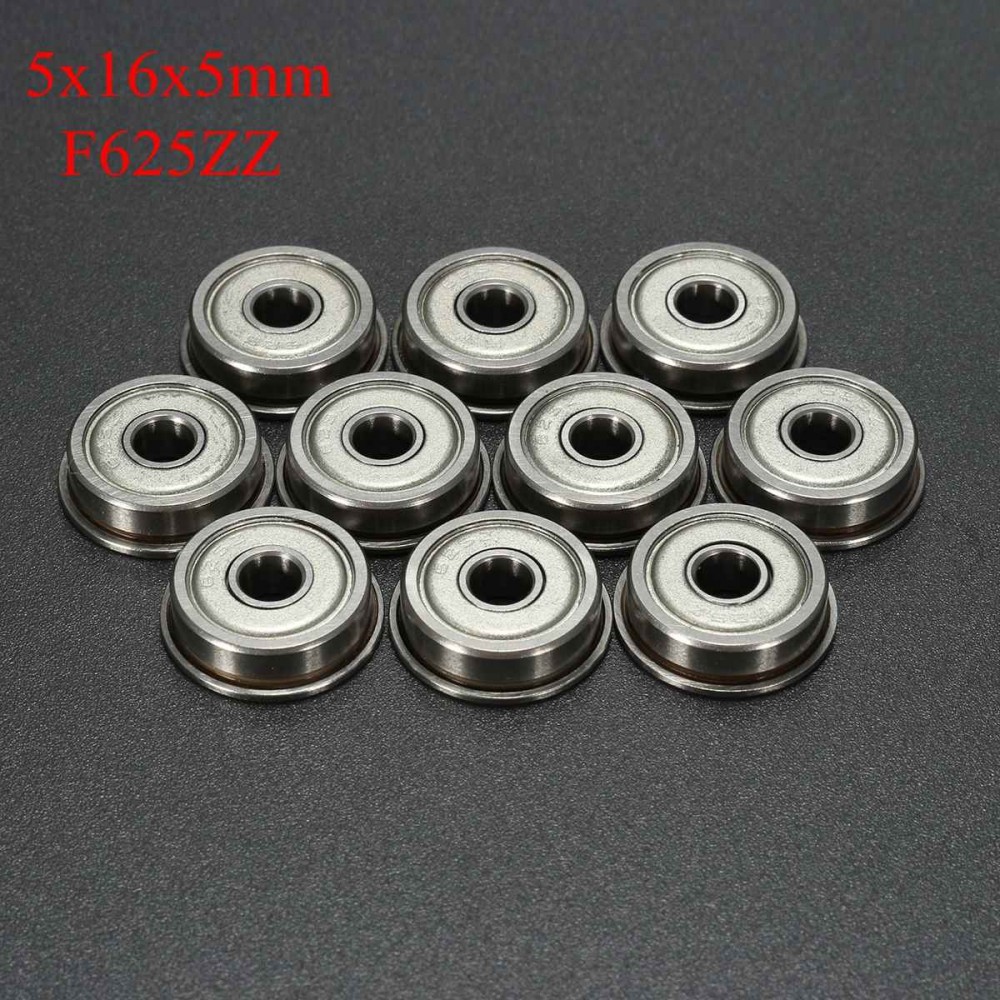 10pcs F625ZZ 5x16x5mm Flange Bushing Ball Bearings Double Shielded Car Accessories